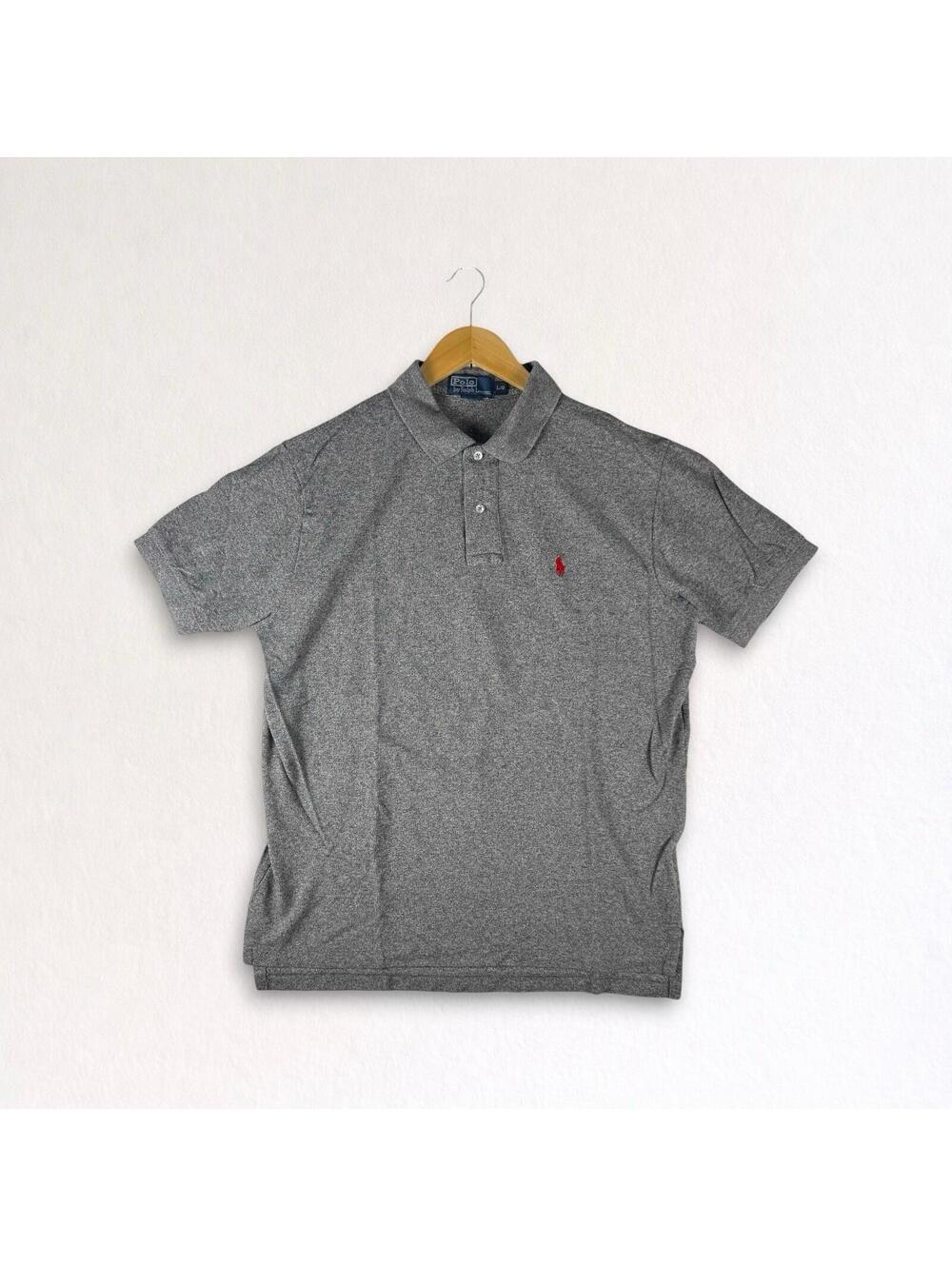 Ralph Lauren Polo Golf Shirt Men’s Size L Heather Gray Collared Classic Preppy